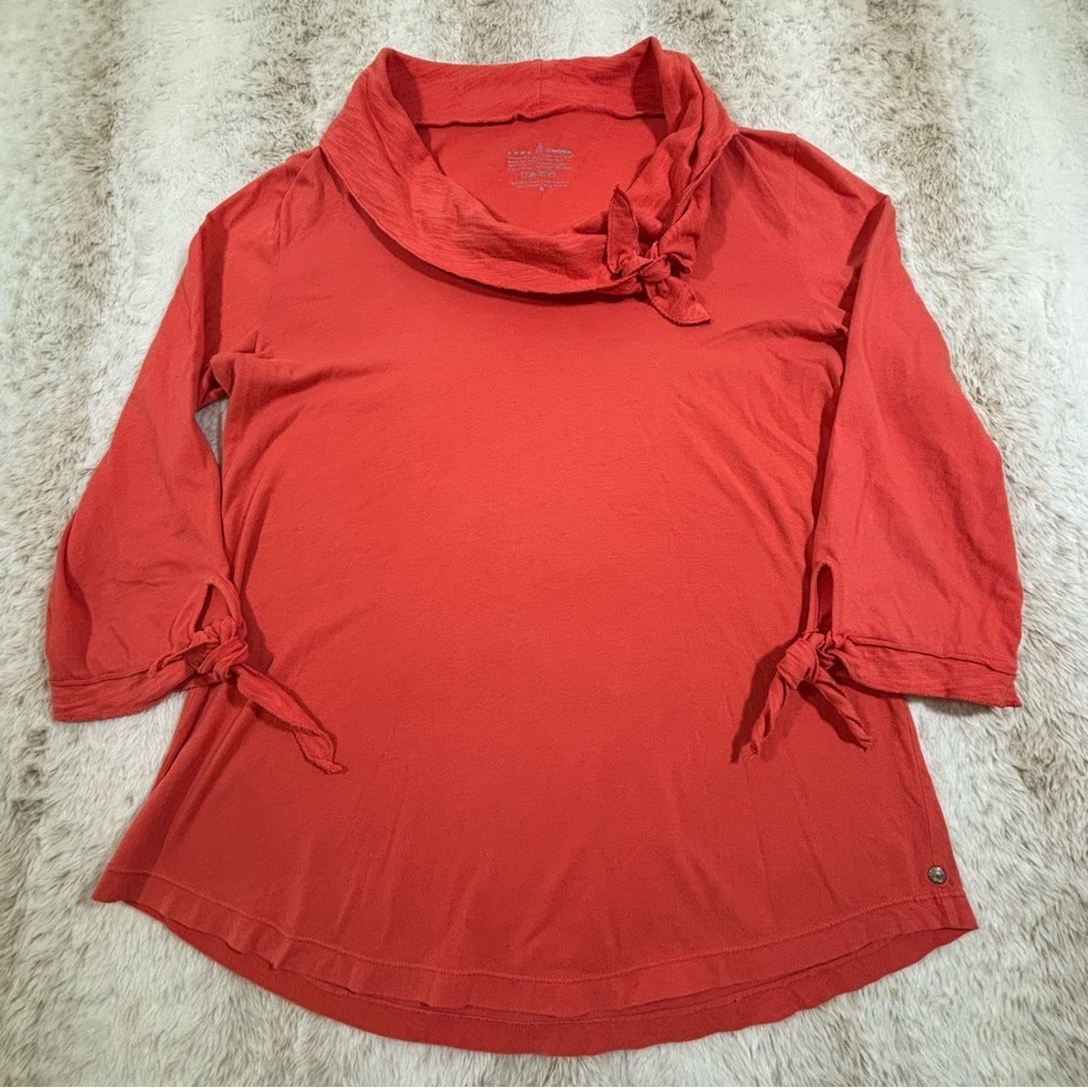 Neon Buddha Red Cowl Neck 3/4 Sleeve Tunic Top M